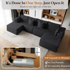 138" Cloud Sectional Couch, Comfort U Shaped Sofa - Image 3