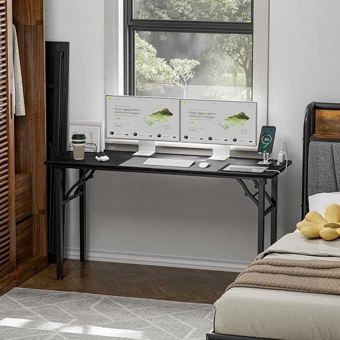 TEMI Long Computer Desk Folding Table - Image 2