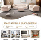 QHITTY 3 Piece Living Room Set, Sectional Chesterfield Sofa Chair Contemporary - Image 7