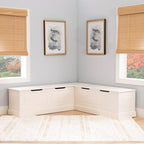 Linon Harris White Solid Pine Backless Nook - Image 7