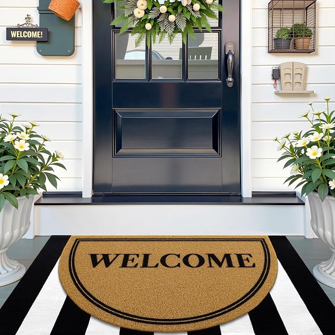 OLANLY Half Circle Front Door Mat, Low Profile Doormat, Stain and Fade Resistant - Image 6