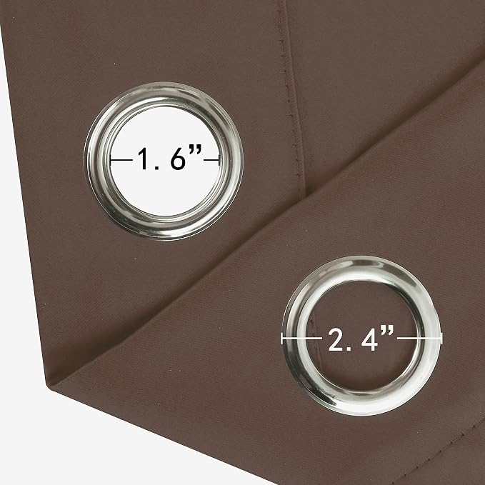 Chocolate Brown Blackout Curtains 52 x 63 Inch Length/Set of 2 Curtain - Image 5