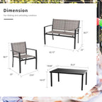 Shintenchi 4 Pieces Patio Furniture Set All Weather Textile Fabric Outdoor - Image 6