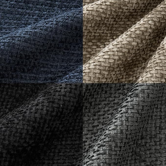 MIULEE Soft Decorative Chenille Pillow Covers Navy Grey 18x18 Pack of 4 | - Image 2