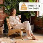 Furlide Rattan Accent Chair for Living Room, Mid Century Side Chair, Comfy - Image 2