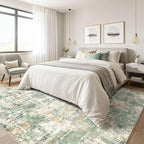 LOONGRUG 7x9 Area Rug Washable Large Neutral Modern Living Room Rugs | Abstract - Image 4