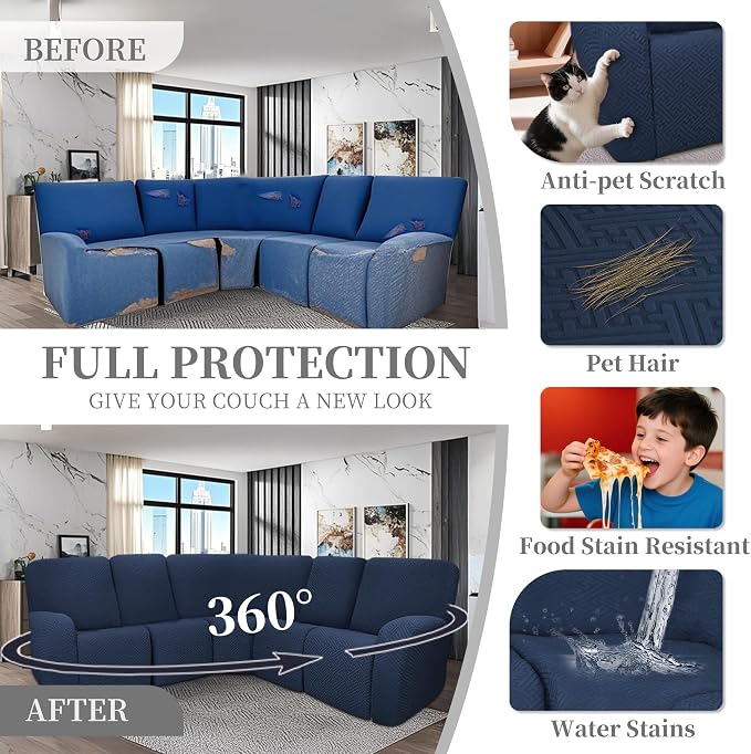 100% Waterproof Sectional Recliner Couch Covers - Image 6