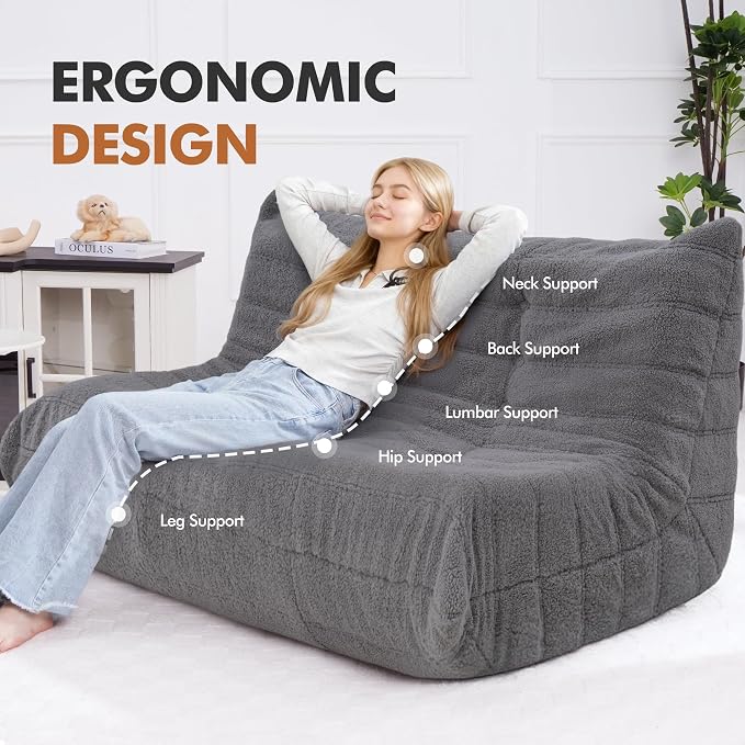 Bean Bag Loveseat Chair Big Sofa Beanbag Chair - Image 4