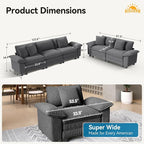 SUNSHINE VALLEY Sofa and Loveseat Set, Oversized Corduroy Modular Love seat and - Image 2