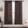 Coffee Linen Curtains for Living Room Back Tab Light Filtering Privacy Semi by Nanspring