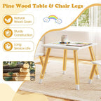 Costzon Kids Table and Chairs, Wooden Toddler Desk Set - Image 3