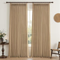 Rust Brown Pleated Flax Linen 102 Inch Extra Long Curtains by PleatedDrapes
