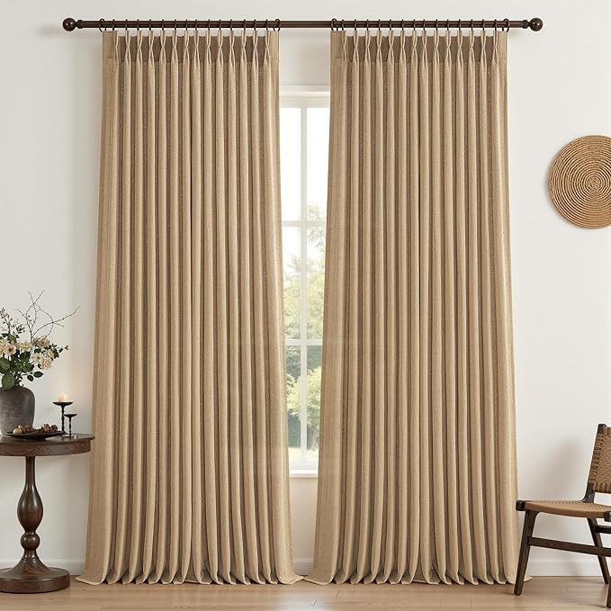 Extra Long Rust Brown Semi Sheer Living Room High Ceiling Curtains 108 Inch 2 by PleatedDrapes