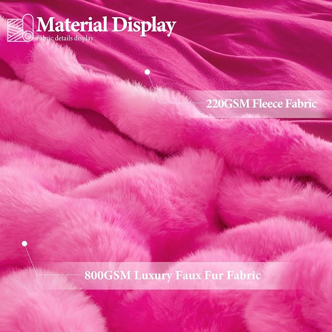 Luxury 1000GSM Rabbit Faux Fur Blanket, Super Warm Cozy Brown Blankets - Image 3