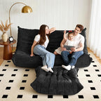 Bean Bag Ottoman, Memory Foam Lazy Bean Bag Sofa, Fireside Chair Foot Rest - Image 4