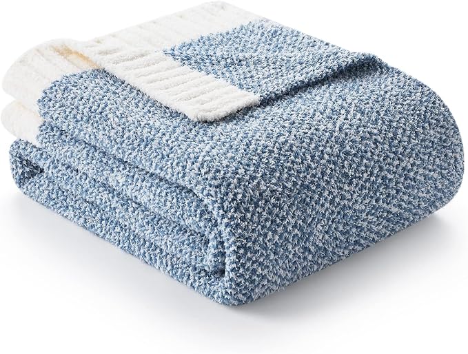Snuggle Sac Heather Blue Bed Blanket Oversized Twin XL 66x90, Super Soft Warm by SnuggleSac