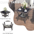 ALAULM 3 Piece Wicker Patio Chairs Outdoor Swivel Rocker Chairs - Image 5