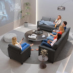 STHOUYN Comfy Loveseat Sofa Small Grey Couch, Small Love Seat Bedroom, Mid - Image 9