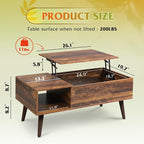 WLIVE Coffee Table with Storage & Lifting Top - Image 3