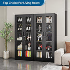 PEUKC Display Cabinet with Glass Doors, 71 Inches Metal Display Case with 4 - Image 8