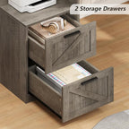YOMILUVE 63" Farmhouse L Shaped Executive Desk - Image 5