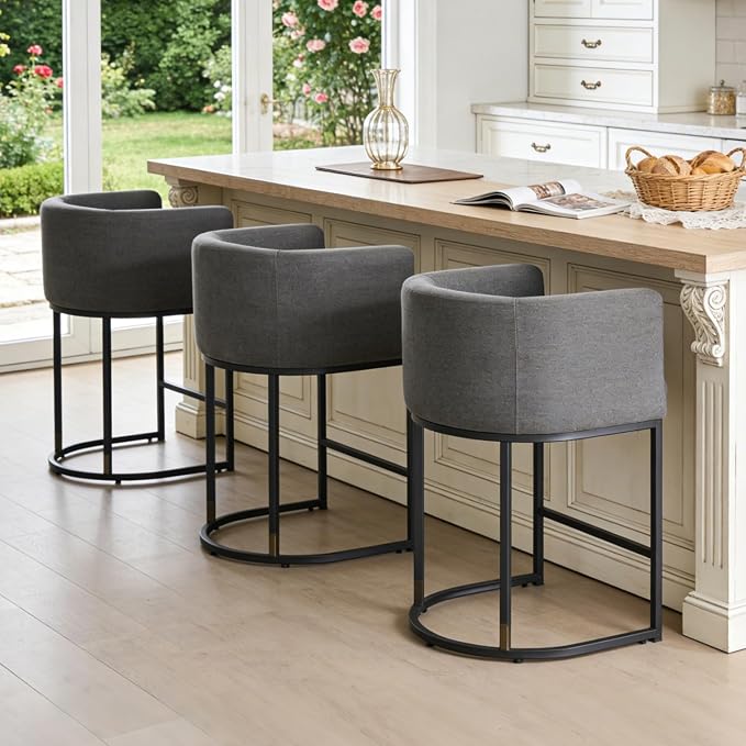 ClinQ 26" H Counter Height Bar Stools Set of 1, Modern Barrel Counter Stools - Image 7