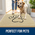 OLANLY Dog Door Mat for Muddy Paws 48x30, Paw Print Design Chenille Mud Mat | - Image 6