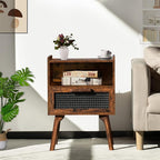 Lerliuo Rattan Nightstands Set of 2, Boho Side Table - Image 5