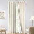 Vision Home Natural Pinch Pleated Full Blackout Curtains Linen Blended Room by VisionHome