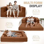 Futon Sofa Bed with Pillow, 3-in-1 Sleeper Sofa Bed with Removable Cover - Image 4