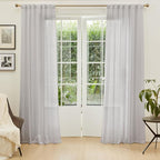 MYSKY HOME Grey Curtains 84 Inch Length, Living Room Curtains & Drapes Boho - Image 2