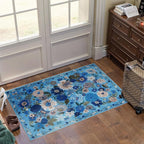 Floral Washable Rug for Entryway 2x3 Kitchen Mat | Ultra-Thin Soft, Non-Slip - Image 4