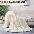 L'AGRATY Chunky Knit Throw Blanket - Image 5