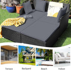 Tangkula Outdoor Rattan Daybed, Wicker Furniture - Image 9