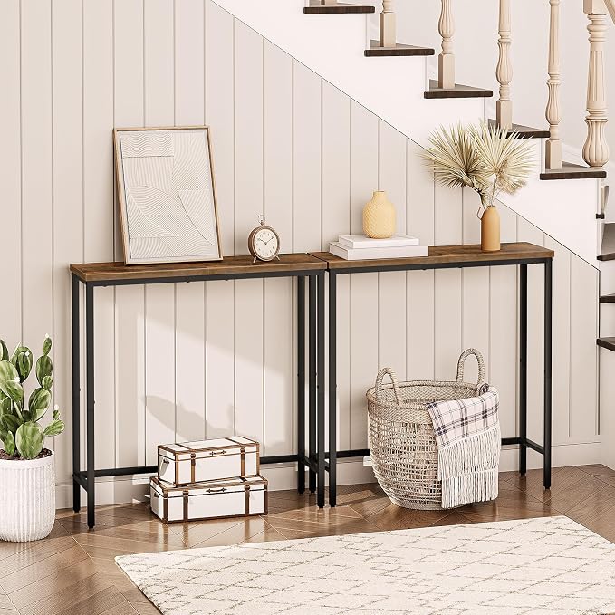 HOOBRO Narrow Console Table, 29.5" Small Entryway Table, Thin Sofa Side Display - Image 8