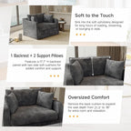 Oversized Armchair, 43.9" W Chenille Single Sofa Modern Upholstered Deep Seat - Image 3