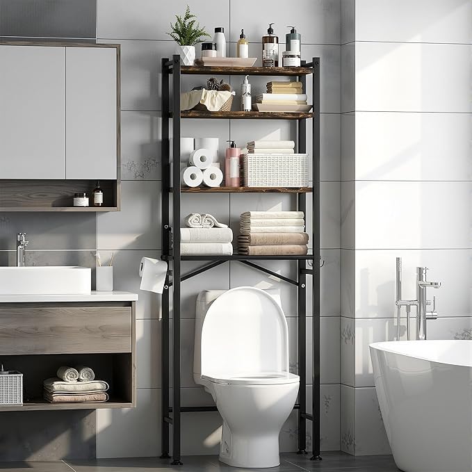 GloTika 4-Tier Over The Toilet Storage by QualityHomewareTimlessComfort