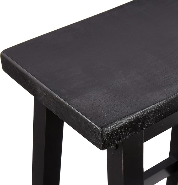 Amazon Basics Solid Wood Saddle-Seat Counter Height Bar Stools - Image 4