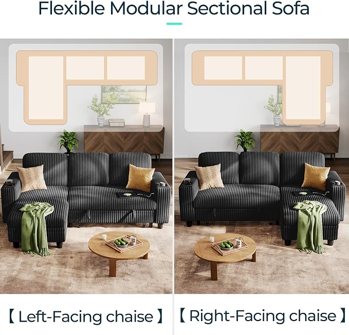 LINSY HOME Sectional Sleeper Sofa - Image 4