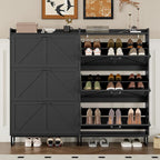 BORNOON Shoe Cabinet with 3 Flip Drawers Narrow Shoe Storage Cabinet Organizer - Image 5