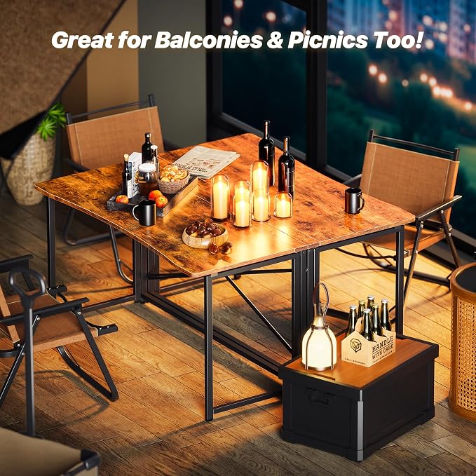 Huuger Folding Desk for Small Spaces, 47.2 Inch Foldable Computer Table - Image 6