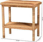 Bali & pari Minahasa Bohemian Light Honey Braided Rattan Side Table - Image 3