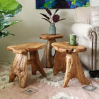 MISC Cedar Roots Natural Flower Stand Reclaimed Woods End Table Finish Wood - Image 2