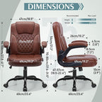 Leather Office Chair, PU Home Computer Desk Chairs - Image 3