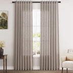 Brownish Grey Linen Curtains 84 Inches Long by Nanspring