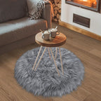 Grey Round Rugs for Bedroom, Fluffy Circle Rug 2 2 Feet for Kids Room, Furry by TENNOLA