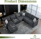 122.8" Large Sectional Couches for Living Room, 6 Seater L Shaped Modular - Image 2