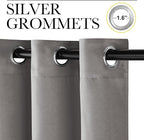 NICETOWN Chrome Gray Bedroom Curtains 63 inch Length 2 Panels, Grommet Window - Image 2