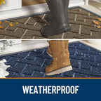 OLANLY Front Door Mat Outside 59x34, All-Season Absorbent Rubber Doormat | Green - Image 3