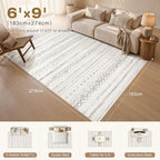 cotiled 6x9 Washable Area Rugs Living Room: Soft Lightweight Boho Rug | Solve - Image 2